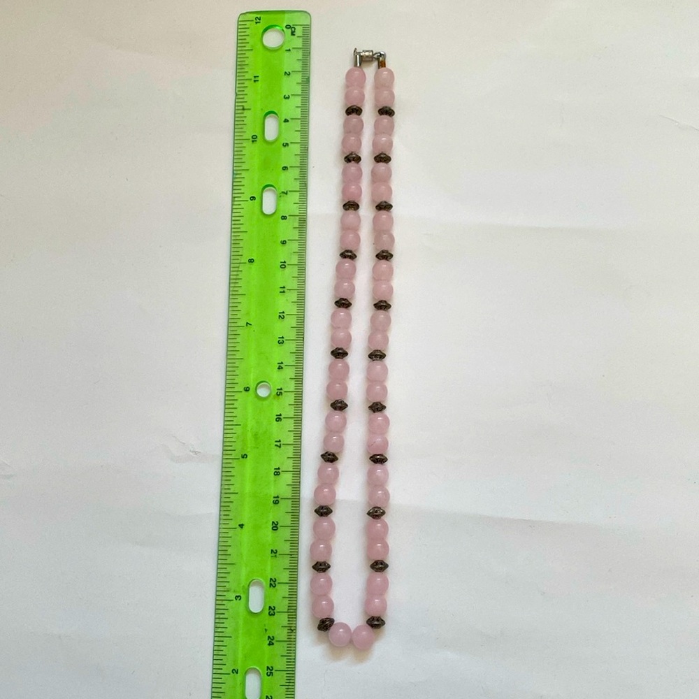 Semi-Precious Beaded Necklace Light Pink